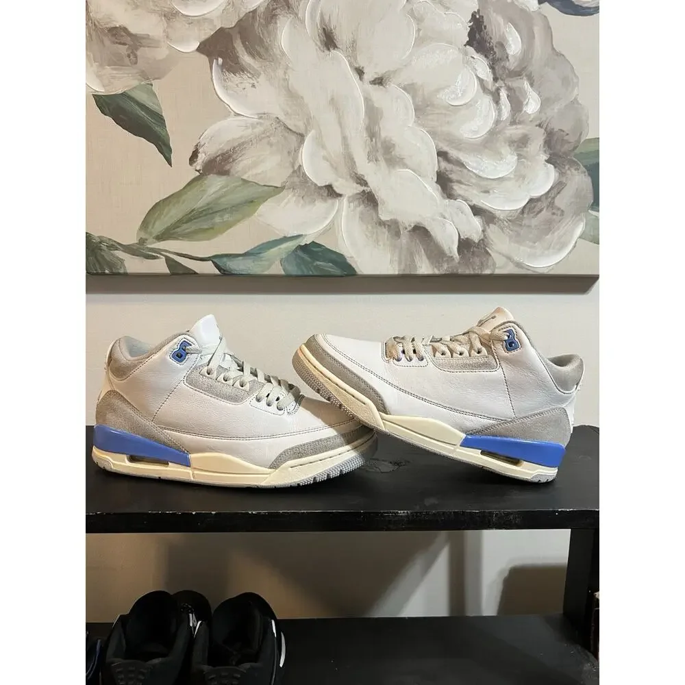 Size 8 - Air Jordan 3 Retro Lucky Shorts UNC Blue 100% Authentic